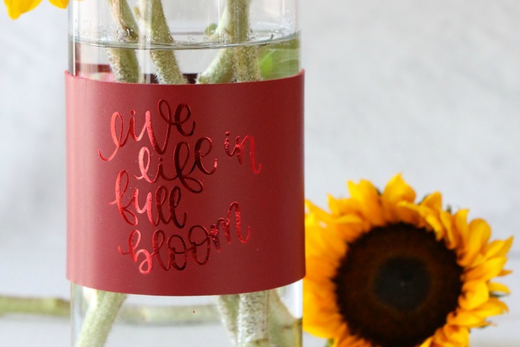red leather vase wrap