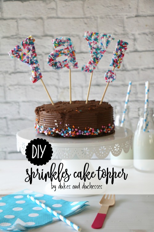 DIY sprinkles cake topper