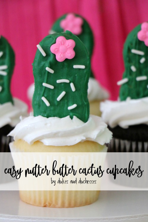 easy nutter butter cactus cupcakes