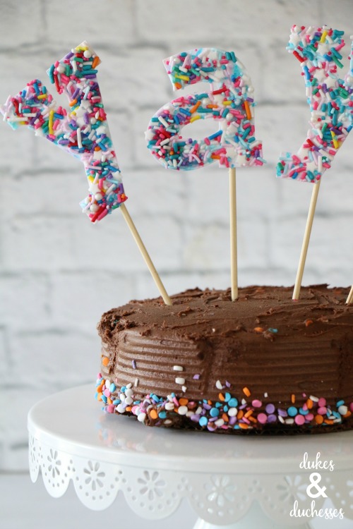 sprinkles birthday party cake topper