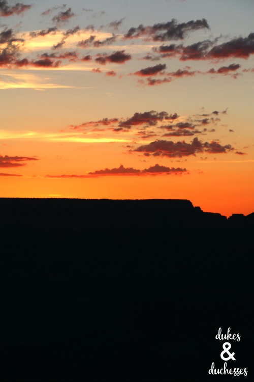 sunset at the grand canyon