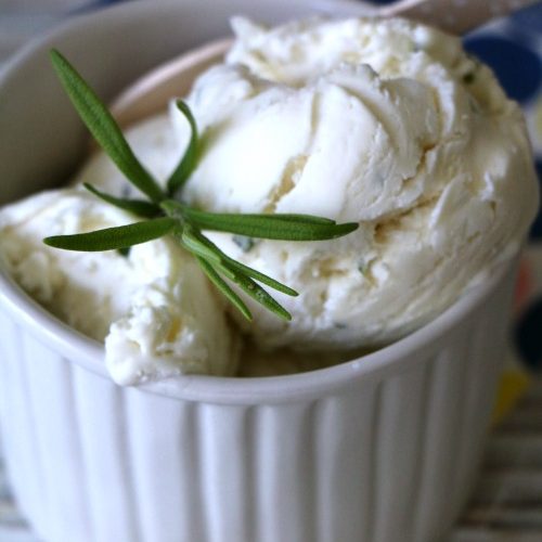 Goat Cheese Rosemary Honey NoChurn Ice Cream Recipe Dukes and Duchesses