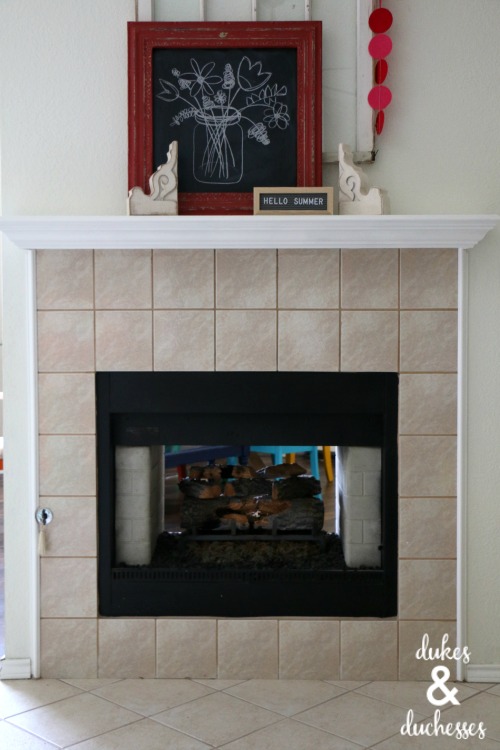 How To Paint A Tile Fireplace Dukes And Duchesses