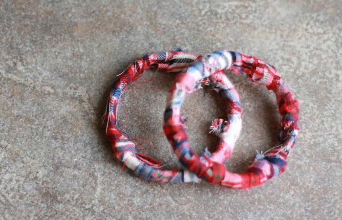 DIY flannel shirt bracelets