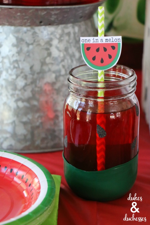 DIY watermelon glasses for watermelon party