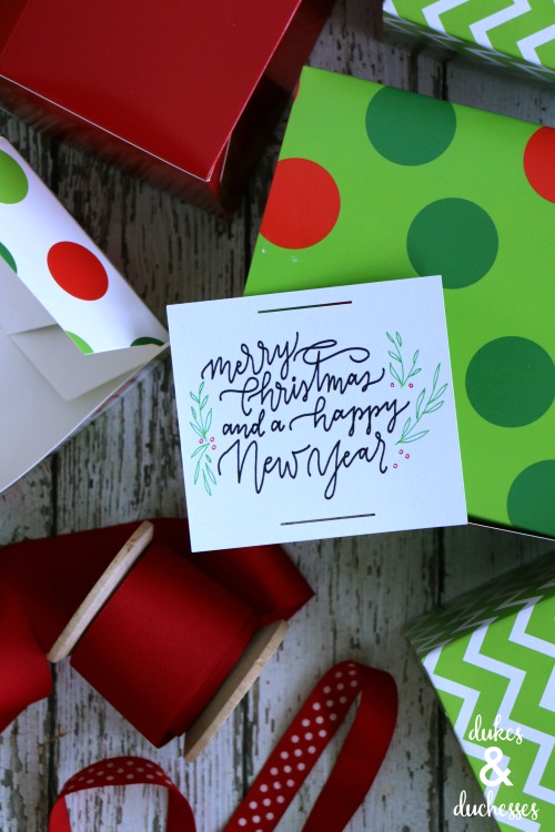 holiday gift tag made with cricut explore air 2