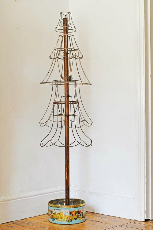 repurposed lampshade christmas tree