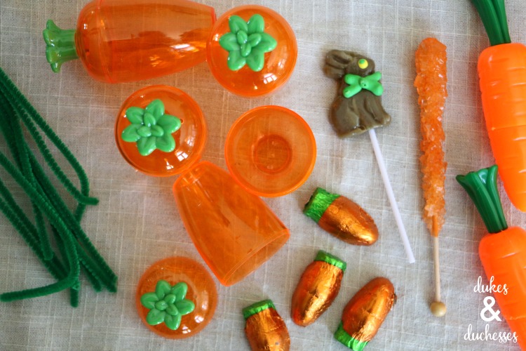carrot eggs and easter eggs for carrot patch easter basket