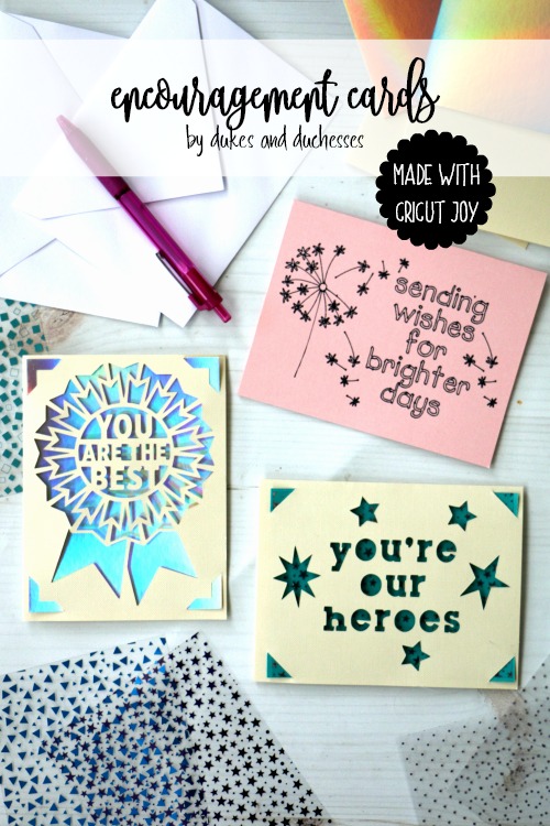 DIY encouragement cards made with cricut joy