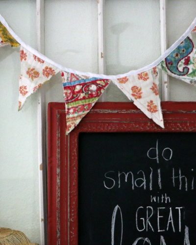 repurposed quilt garland craft idea
